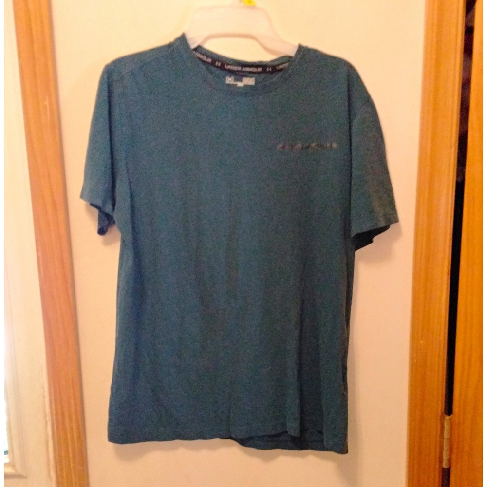 Under Armour Men's M Loose Fit Crew Neck Short Sleeve T-Shirt Blue Solid Logo